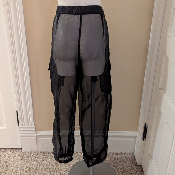 Vintage Incerun black sheer cargo pants size XL - Picture 3 of 6